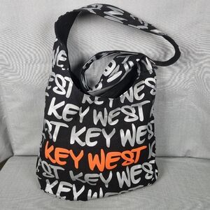 Robin Ruth KEY WEST Shoulder Bag Tote Snap Silver Orange Black Cotton